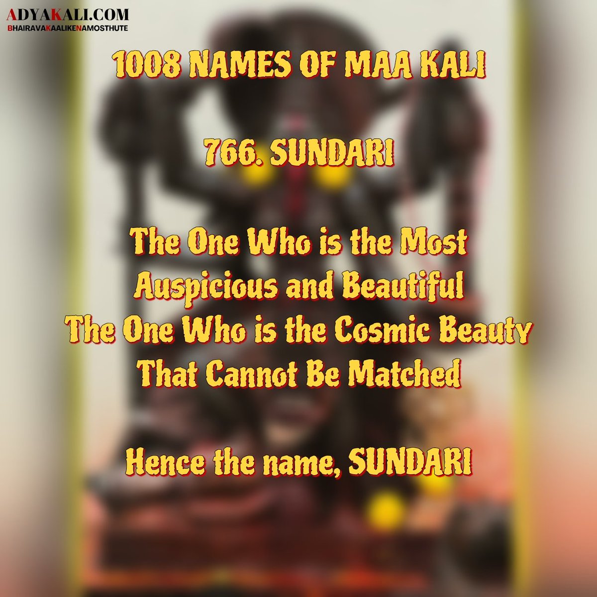 AdyaAshray's tweet photo. 766th NAME OF MAA KALI,
SUNDARI 🌺
#weareadyakali #krishna 
#understandingkaali
Adya Kali 🔱 https://t.co/ha1wQdAZv3