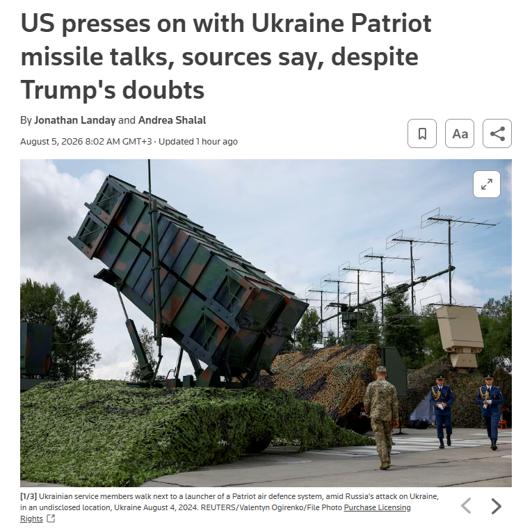 L_ThinkTank's tweet photo. [ 🇺🇸 ÉTATS-UNIS | 🇺🇦 UKRAINE | 🇩🇪 ALLEMAGNE ]

🔸Selon Reuters, les États-Unis poursuivent les discussions afin de permettre à l'Ukraine de produire des missiles intercepteurs Patriot, ou certains de leurs composants, malgré les récentes réserves exprimées publiquement par Donald Trump sur un tel projet.

L'une des options envisagées consisterait à fabriquer des composants en Ukraine avant un assemblage final en Allemagne. 

Un éventuel accord ne permettrait toutefois pas de livrer de nouveaux missiles avant au moins un an, laissant Kiev dépendante des livraisons de ses alliés à court terme.
