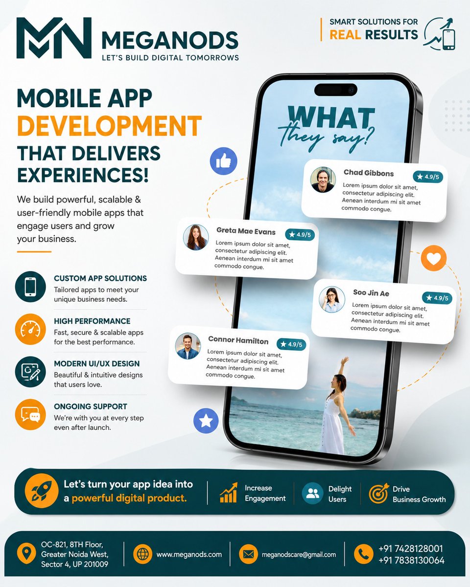 MegaNods33550's tweet photo. Your app should do more than exist—it should drive growth. Build fast, scalable, user-first mobile experiences that keep customers engaged. Ready to launch?
#MobileAppDevelopment #DigitalMarketing #BusinessGrowth #UIUX #Startup https://t.co/mBK0lWZB2n