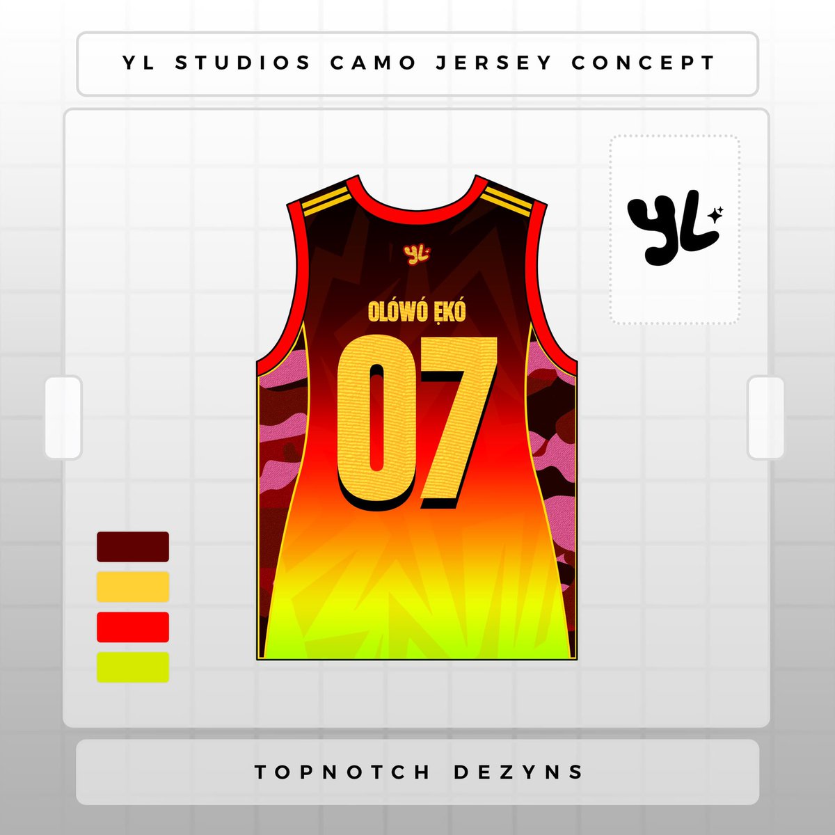 Topnotch_Dezyns's tweet photo. If yhemo lee hired me to design an unconventional camo infused jersey with lots of colors and contrast 🔥
Made these before my pc crashed 😅
#Ylstudio #jerseydesign #merchdesigner https://t.co/PWwOfTIBEM