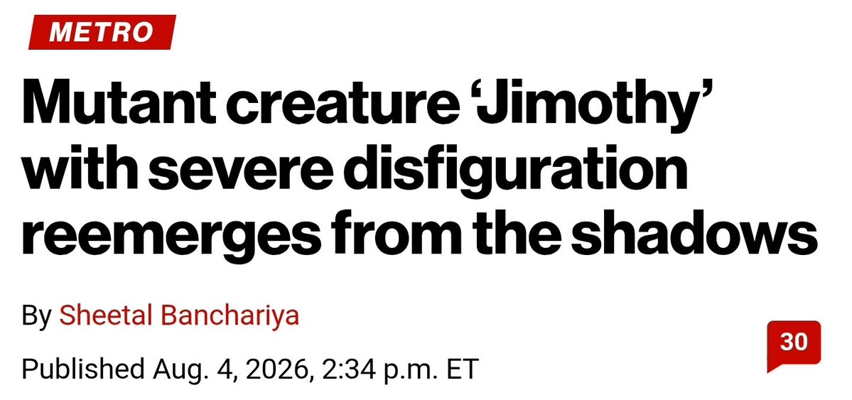 BinAnimals's tweet photo. The nerve of the NY Post calling anyone else a mutant creature.

https://t.co/mAvh6x09yS https://t.co/vvqmmPULgK