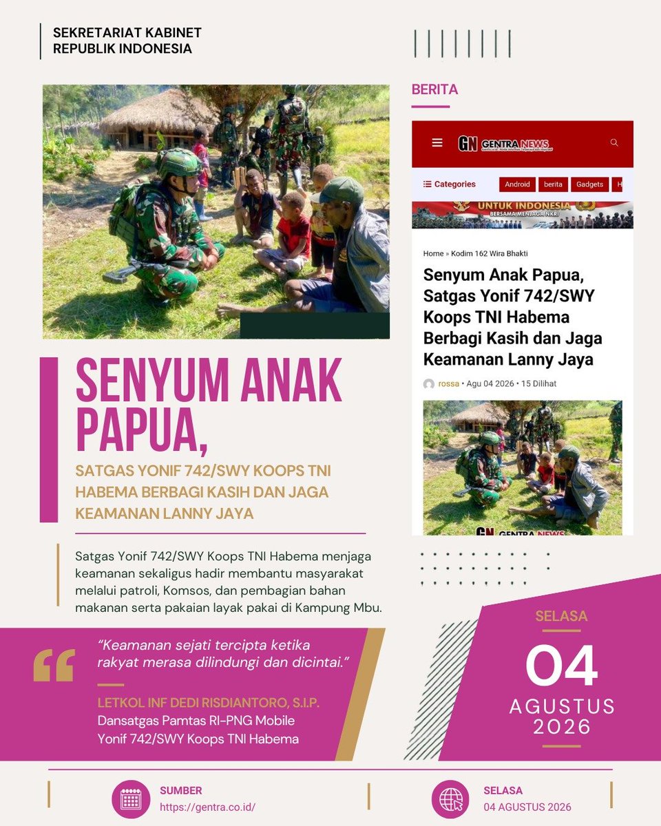 GFofolo's tweet photo. Untuk prajurit TNI, tidak ada kata lelah dan pantang mundur. Amanah adalah harga diri, pengabdian adalah tak ternilai.
Berbakti DiSeluruh Pelosok https://t.co/b4f1ranffi