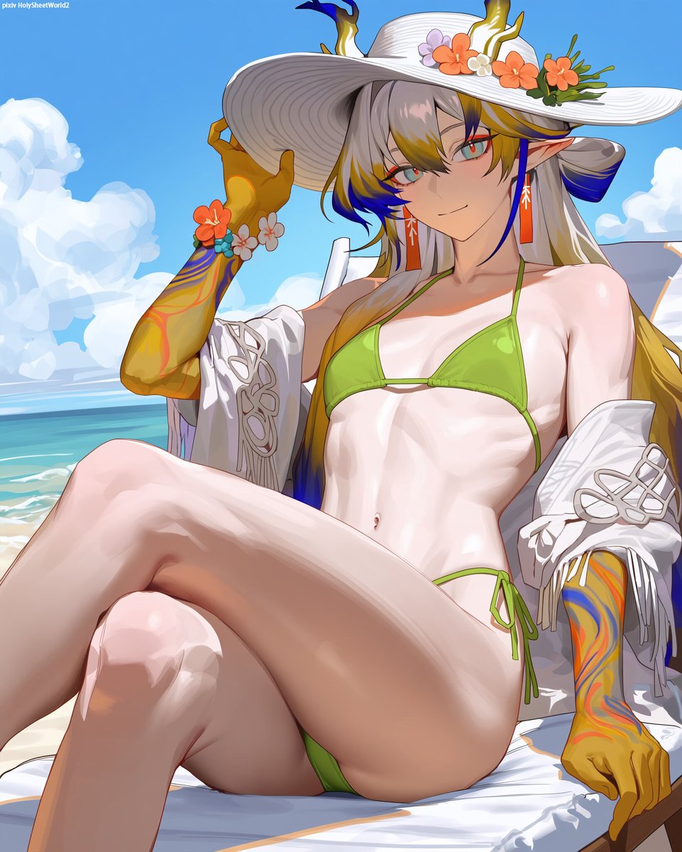 SHneOB1's tweet photo. Summer Flower
#Arknights #明日方舟 #黍 #Shu https://t.co/4Apy5NnDrr