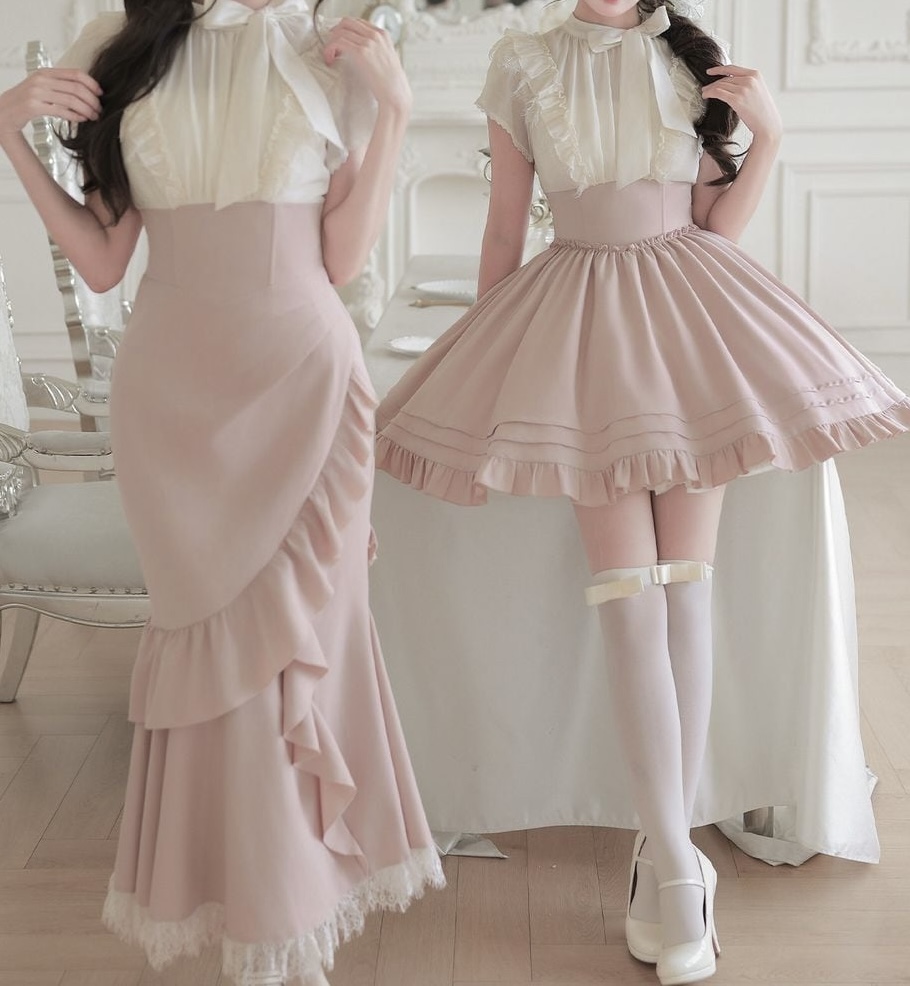 Maidens_Reve's tweet photo. ローズピンクフリルワンピースセット💗 https://t.co/XUWjsSRbRm