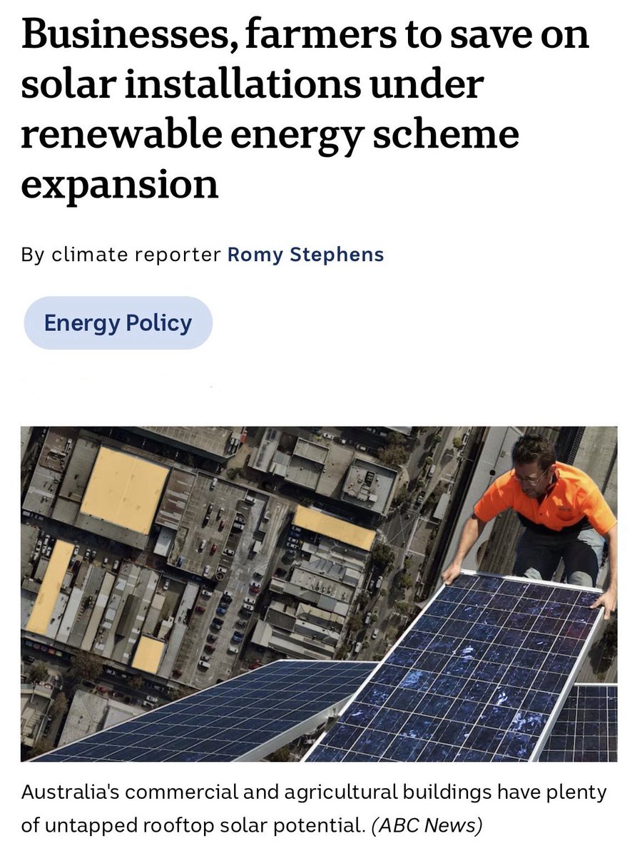 JEChalmers's tweet photo. BREAKING: We’re helping to deliver cheaper energy for businesses, farms and community organisations.

We’re putting more rooftops to work by expanding support for medium-sized solar systems and cutting installation costs by around 20%. https://t.co/F27W9x3rNn
