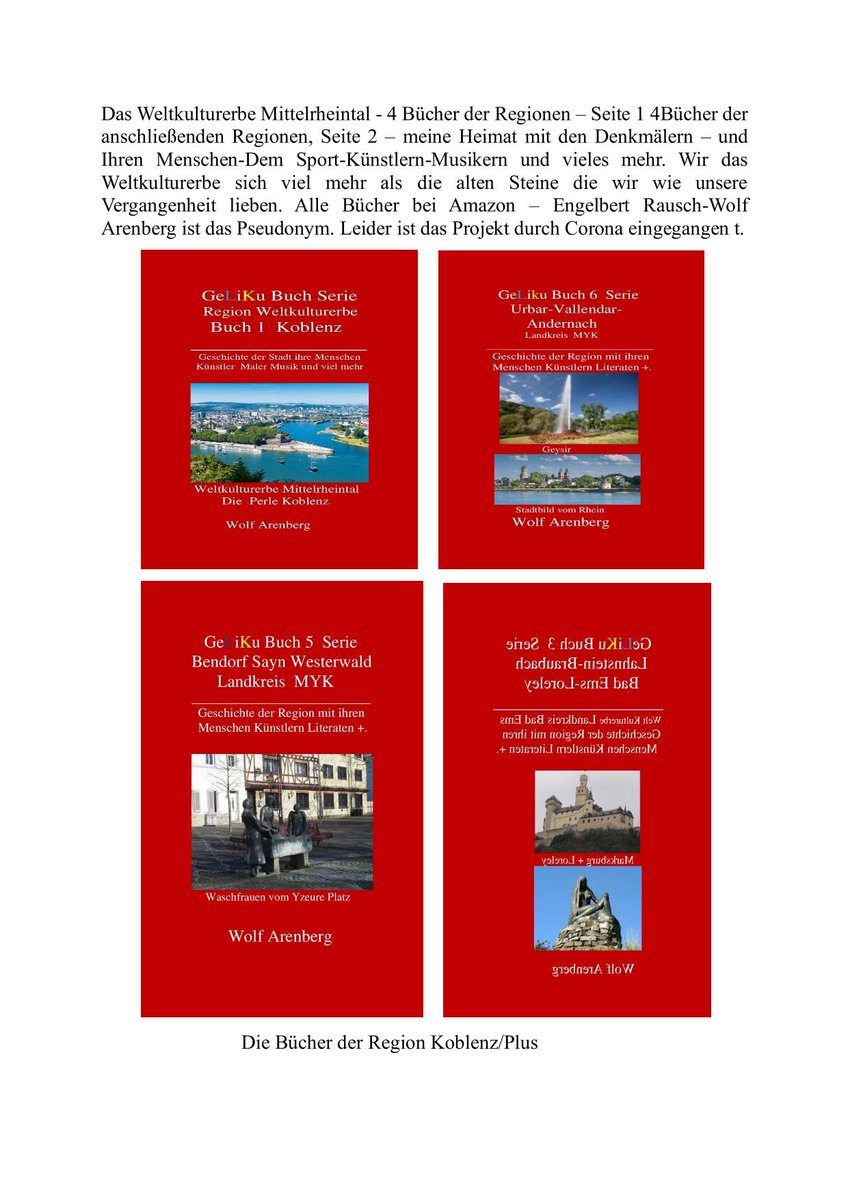 EngelbertRausch's tweet photo. My home City Koblenz World culturak heritage here by Amazon 4 fom 8 books out of my Region - by Amazon Engelbert Rausch-Pseudonym Wolf Arenberg. https://t.co/ZHvQdprB2a