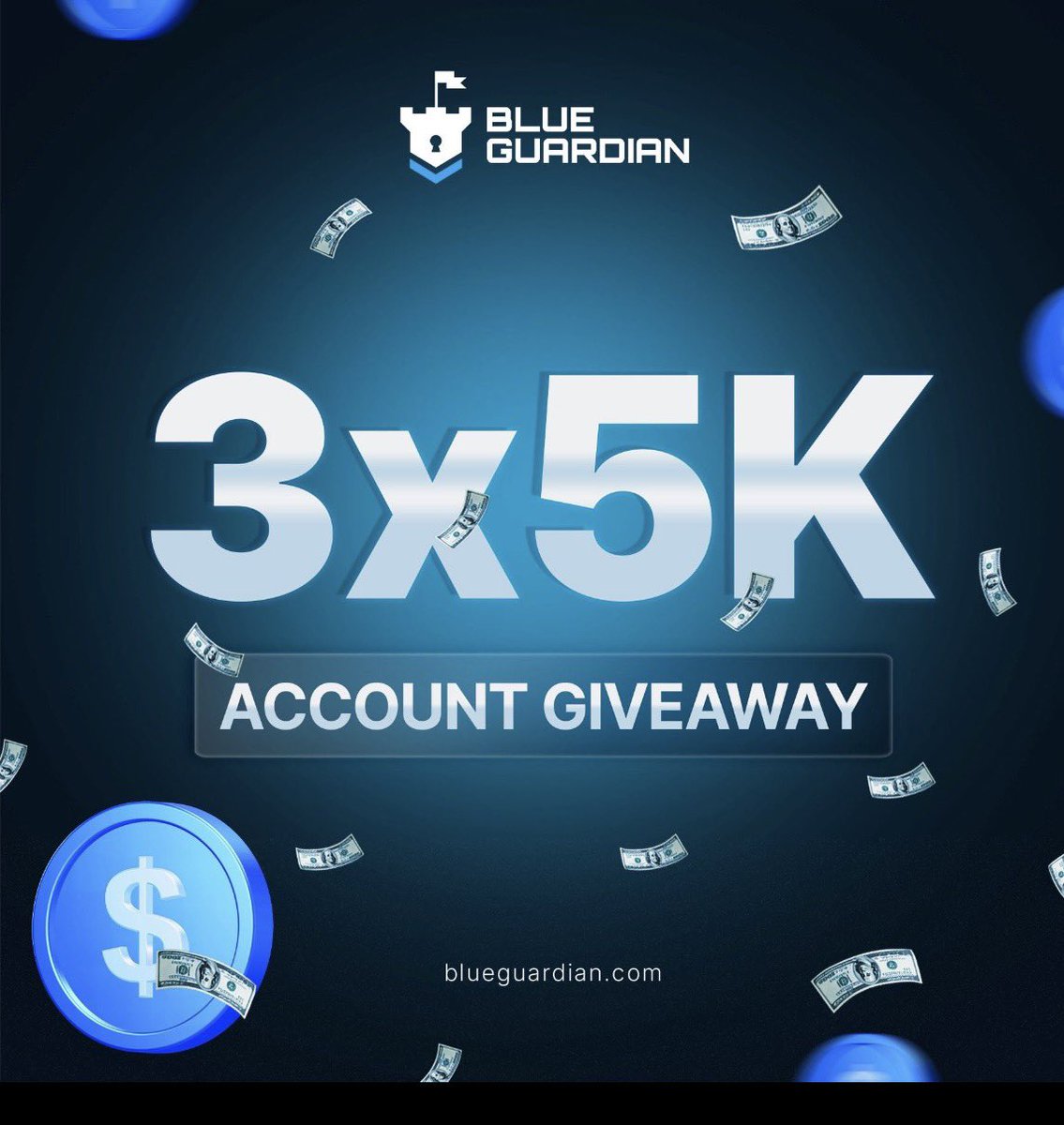 MisauFx's tweet photo. 🎁3x 5k GIVEAWAY🎁 

Win $15K

To Enter:  

-Follow @BlueGuardiancom @MisauFx @GuardianFutures @GuardianTvLive

-Also Follow @Po3_Trader_ @Eurusd_Hunter @Xau4real @Isabelloisa1 @HabibAhmard @katsinawafx 

-Add us as favorite firm at https://t.co/SedMH14CvL 

- Like, Retweet

-Tag 3 traders who would love this!

Winners in 72Hrs 

Using X Grok