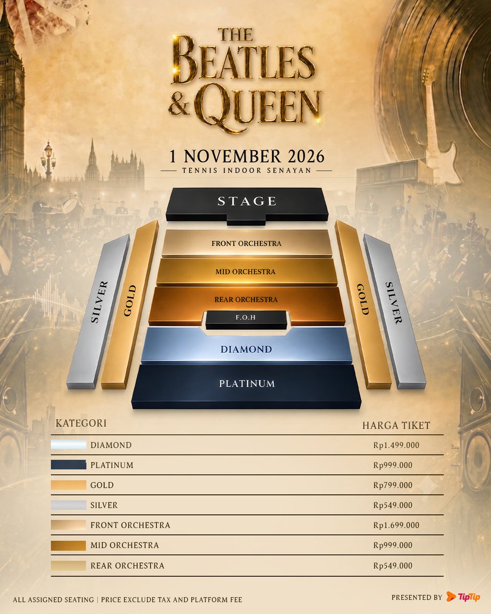addiems's tweet photo. THE BEATLES &amp; QUEEN
      Sandhy Sondoro
       Marcello Tahitoe
                     LiLo

      Twilite Orchestra
Conducted by Addie MS

Tennis Indoor Senayan
1 November 2026

Penjualan tiket dibuka pada:
11 Agustus 2026, pukul 13.00 WIB, di https://t.co/ZBbzL7IAXC

. https://t.co/hwwG9GukZ2