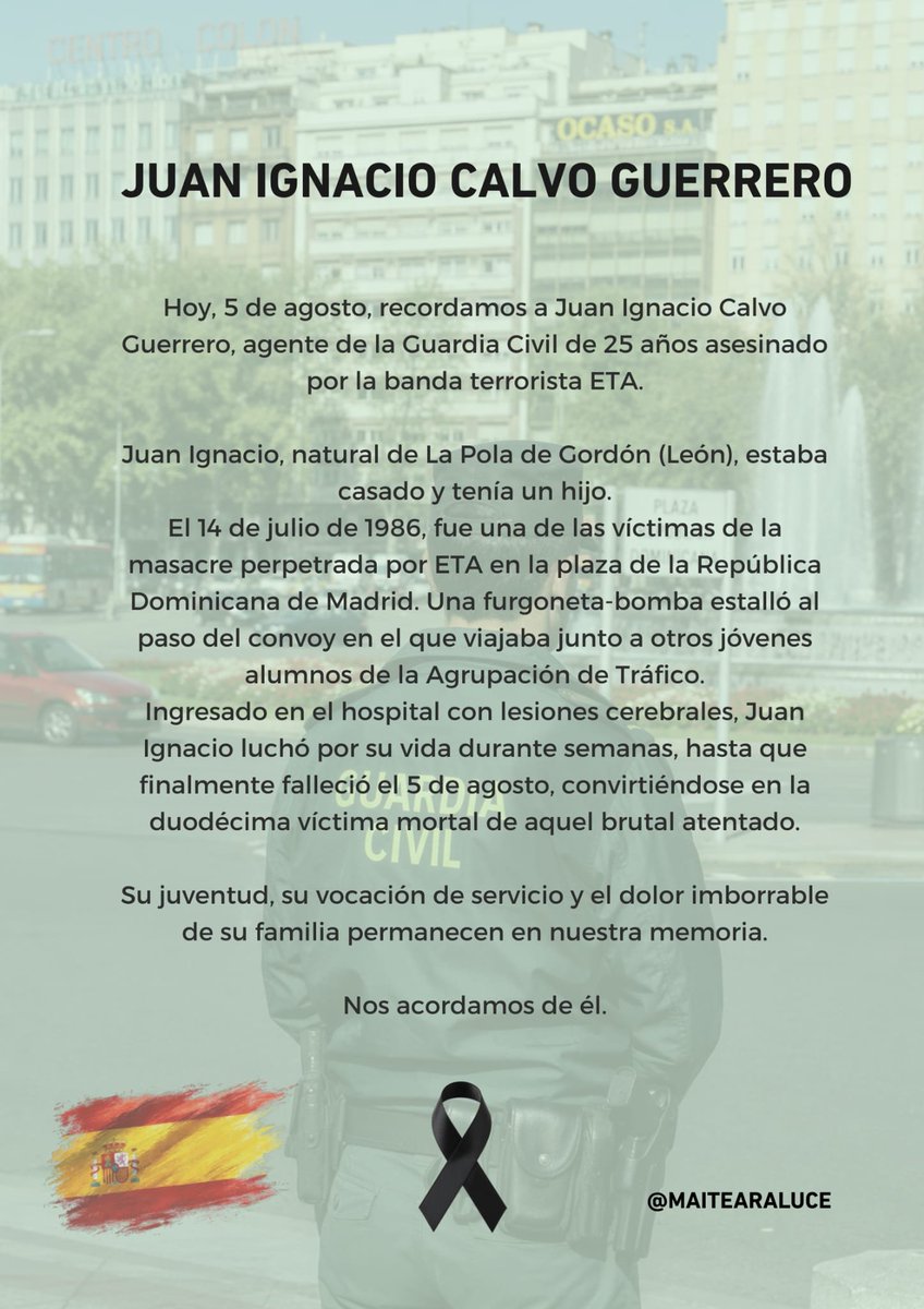 maitearaluce's tweet photo. Hoy, 5 de agosto, recordamos a Juan Ignacio Calvo Guerrero y a Manuel Peronié Díez.
No olvidamos.
#Aniversario #Verdad #Memoria #Dignidad #Justicia https://t.co/lWuVLcaL8n