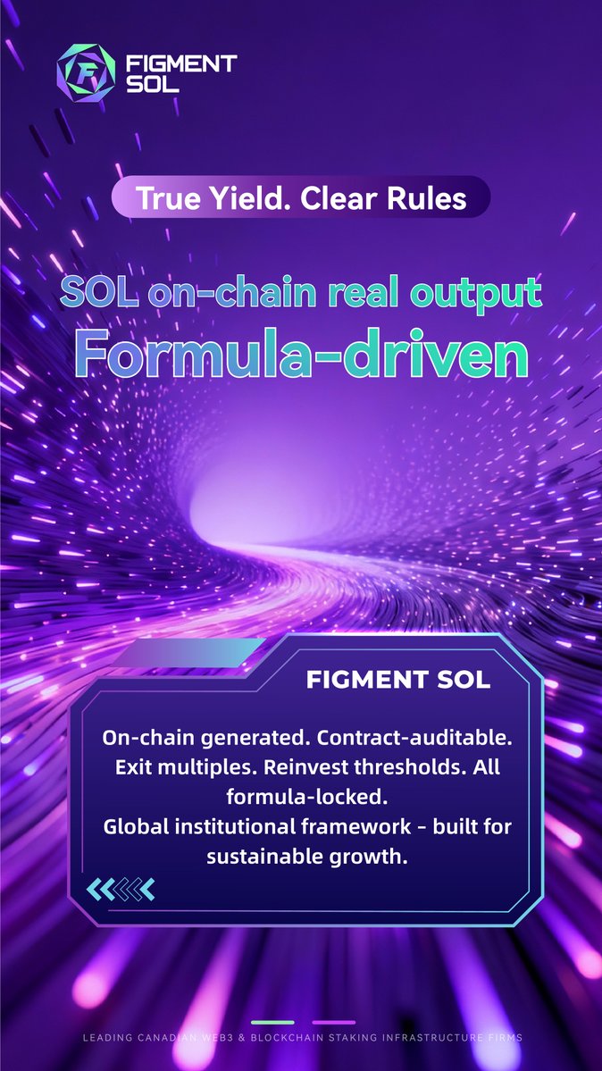 Figement_SOL's tweet photo. ⛓️ SOL on-chain real yield · formula locked
📐 Exit multiplier + reinvestment threshold, all in smart contract
🔄 Earnings from real validator rewards
🏛️ Figment — global institutional infrastructure https://t.co/5Lqo2aX2mC