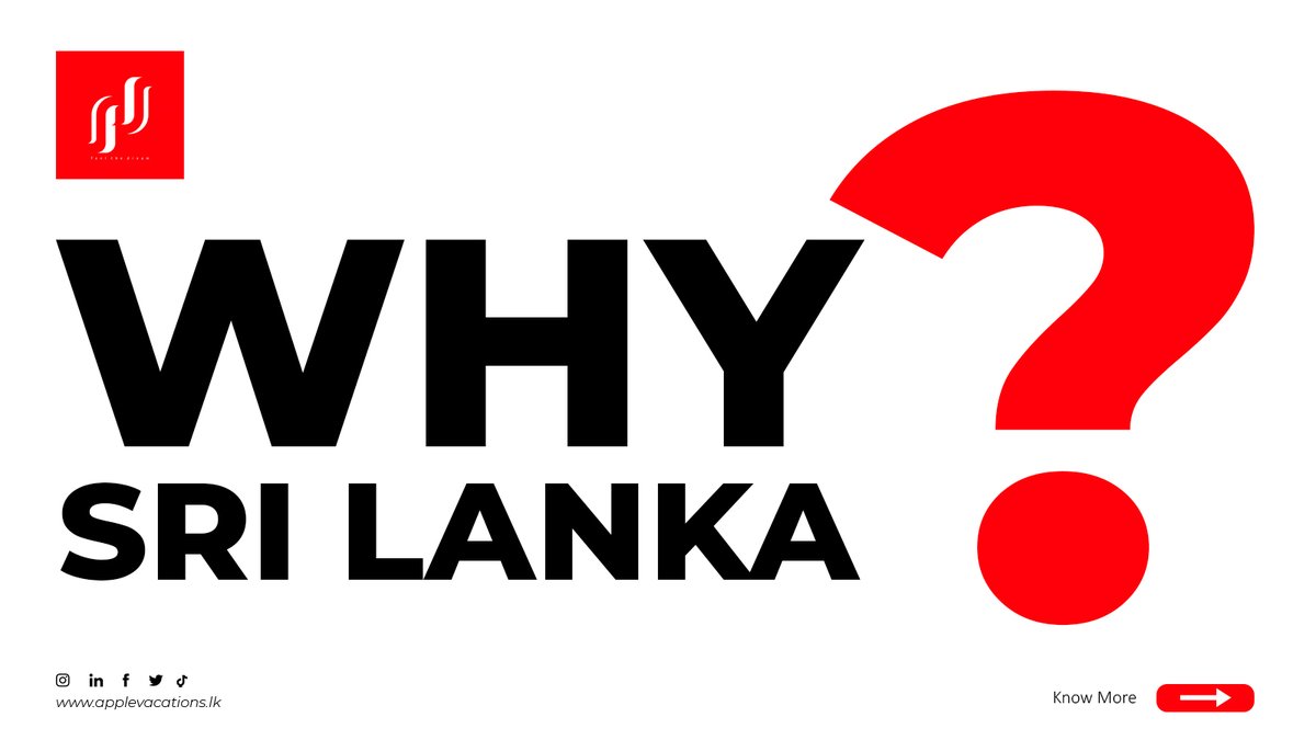 AppleVacationss's tweet photo. Why Sri Lanka?

Because one island gives you beaches, mountains, wildlife, culture, luxury, and unforgettable adventures—all in one journey.

🌐 https://t.co/ykMihp3HOK

#WhySriLanka #VisitSriLanka https://t.co/ej2JXUvuNR