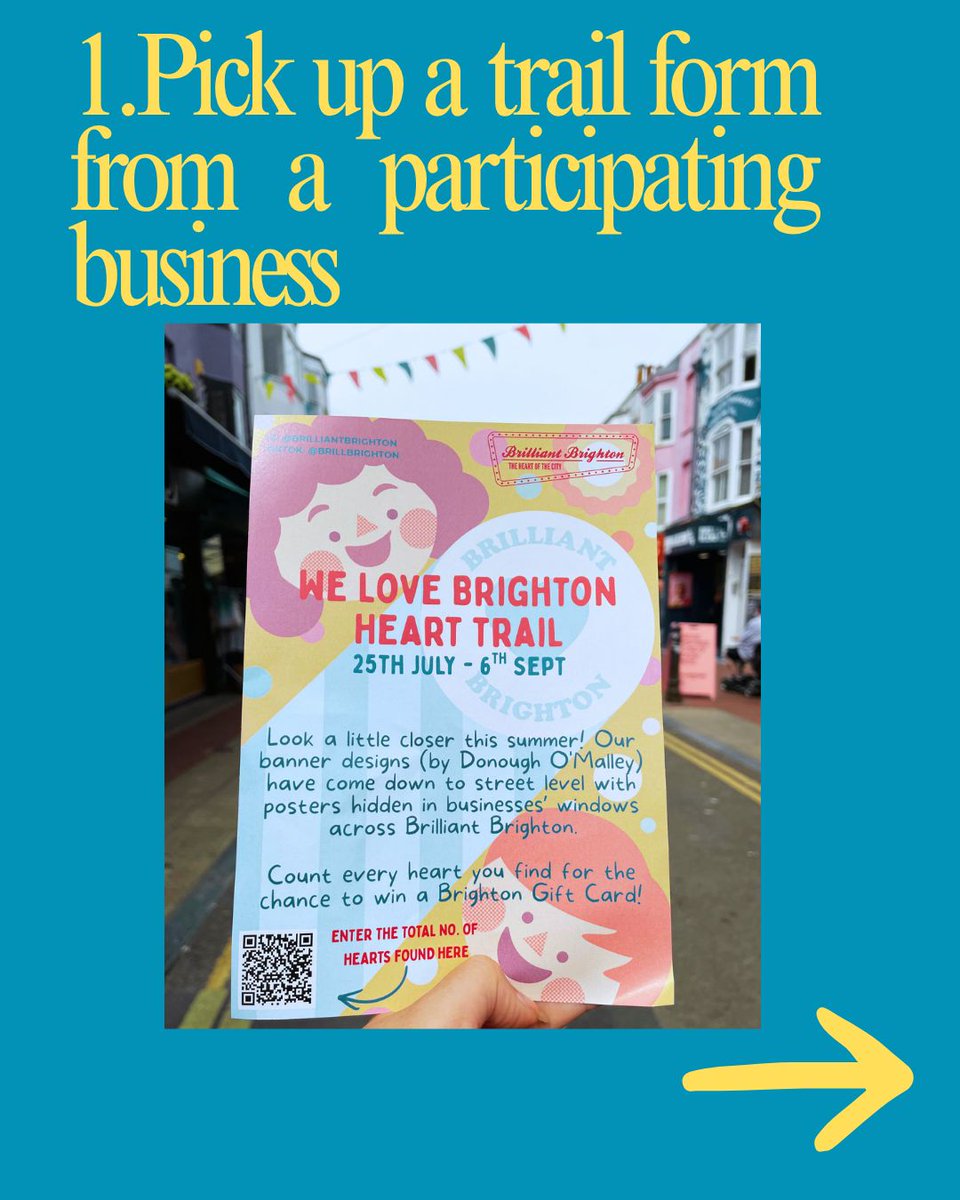 Brillbrighton's tweet photo. Looking for free things to do in Brighton over the summer? Whether you want to keep the kids entertained or explore the city centre in a different way, take on our We Love Brighton Heart Trail! https://t.co/cCXv5ItOIn