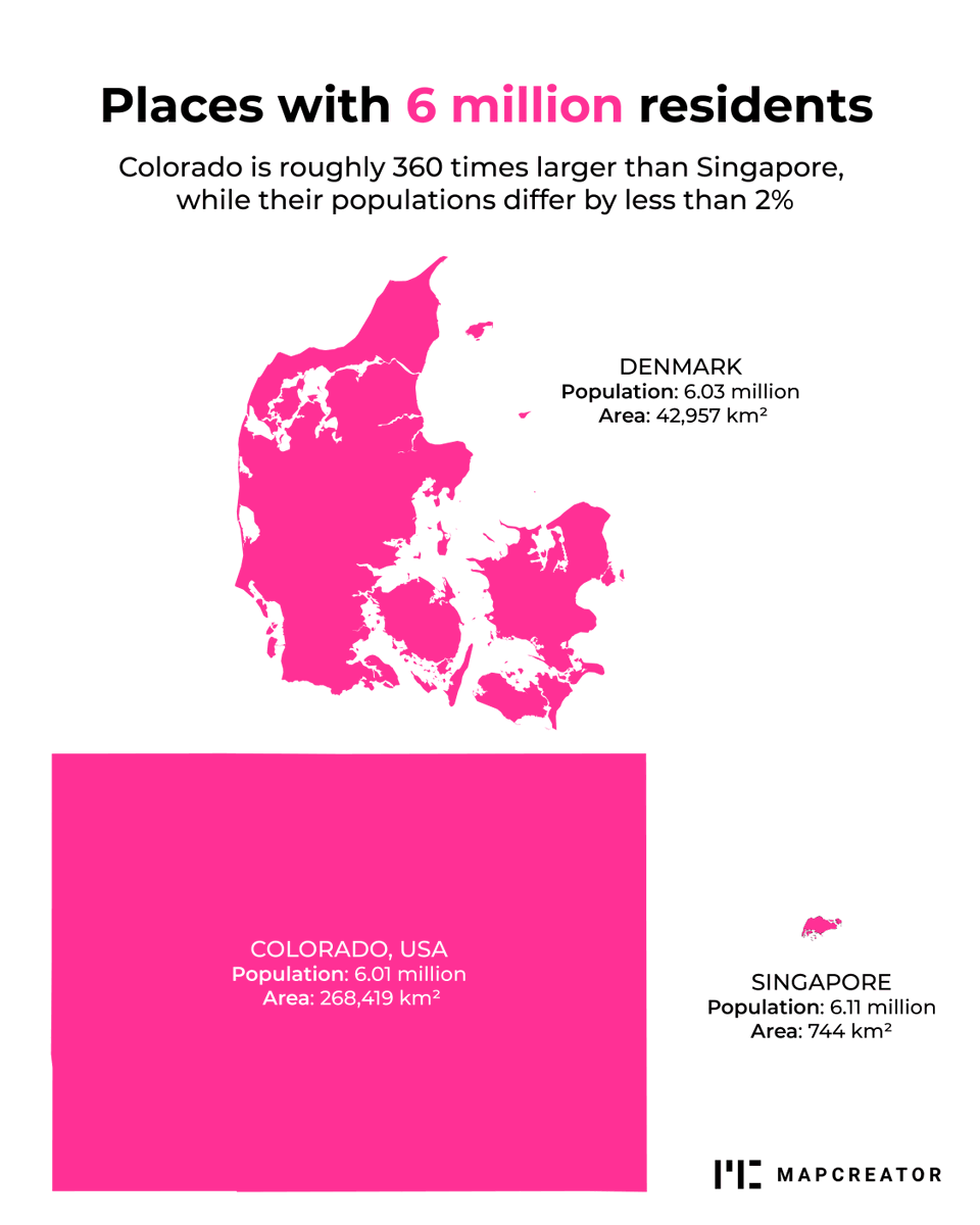 mapcreator_io's tweet photo. Same population, wildly different polygons. Population density really said, “Let’s make this interesting.” #PopulationDensity https://t.co/ROxQz6UdyF
