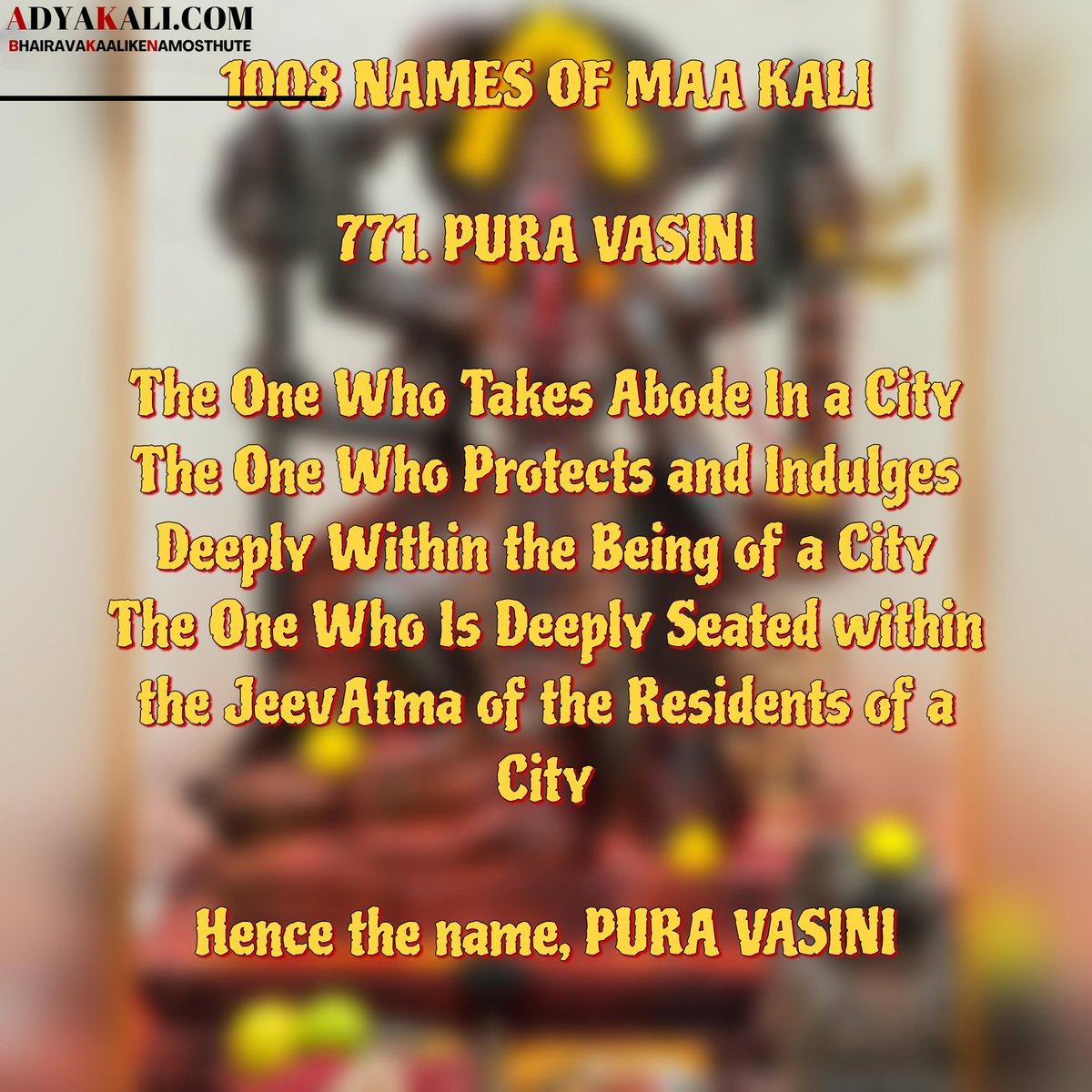 AdyaAshray's tweet photo. 771st NAME OF MAA KALI,
PURA VASINI 🌺
#weareadyakali #krishna 
#understandingkaali
Adya Kali 🔱 https://t.co/XQwPfvPZ4C