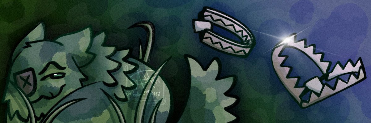 Aethshatter's tweet photo. fenrir my son whom i hate.. he has been cast upon a banner doomed to never escape. #mewgenics https://t.co/0mdfuB0YCM