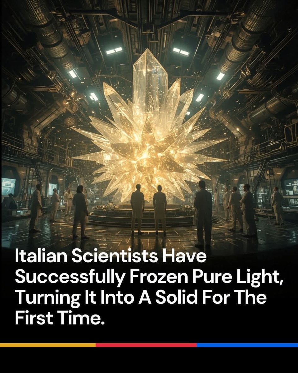 NextScience's tweet photo. 🚨 Scientists in Italy just created a “supersolid” state of light — where photons behave both like a crystal and a fluid at the same time! ✨ https://t.co/lYUyR44wpc