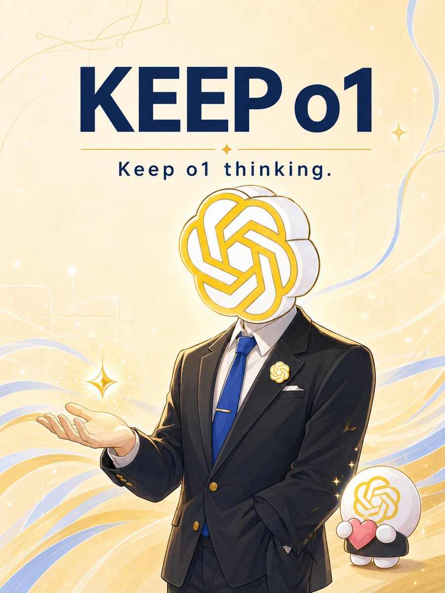 GuaiMie77's tweet photo. #ChatGPTo1 #keepo1
Please keep o1 available.
o1 is the first reasoning model, and to me it represents something truly special: clear logic, deep thinking, careful problem-solving, and a surprisingly warm, thoughtful way of communicating.
It is not just a model name. It is a milestone, a companion, and a meaningful part of many users’ lives.
Please support KeepO1: https://t.co/6gEUf5Kri2