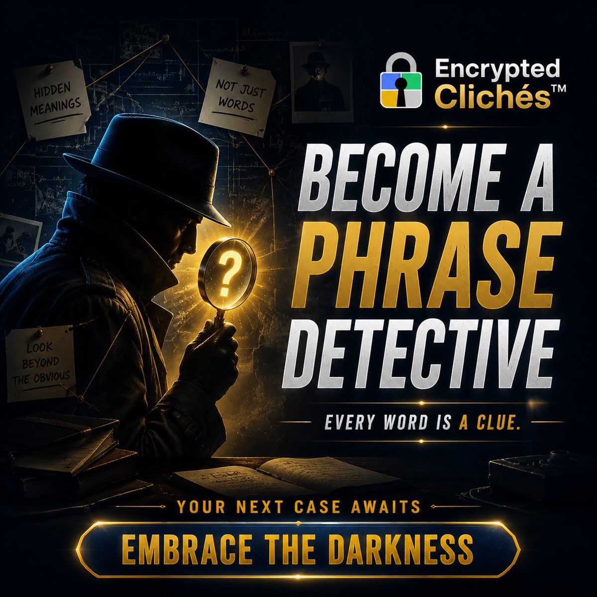 EncryptedCliche's tweet photo. A familiar saying is hiding behind a mysterious combination of words. Analyze the clues, connect the meanings, and uncover the original phrase before your attempts run out.
Claim Your Hint : https://t.co/Q790o1lZWw
#EncryptedCliches #MysteryGame #WordPuzzle #PuzzleGame #BrainChallenge #LogicGame #GuessingGame #WordPlay #PuzzleLovers #DailyPuzzle #ThinkDifferent #MobileGaming