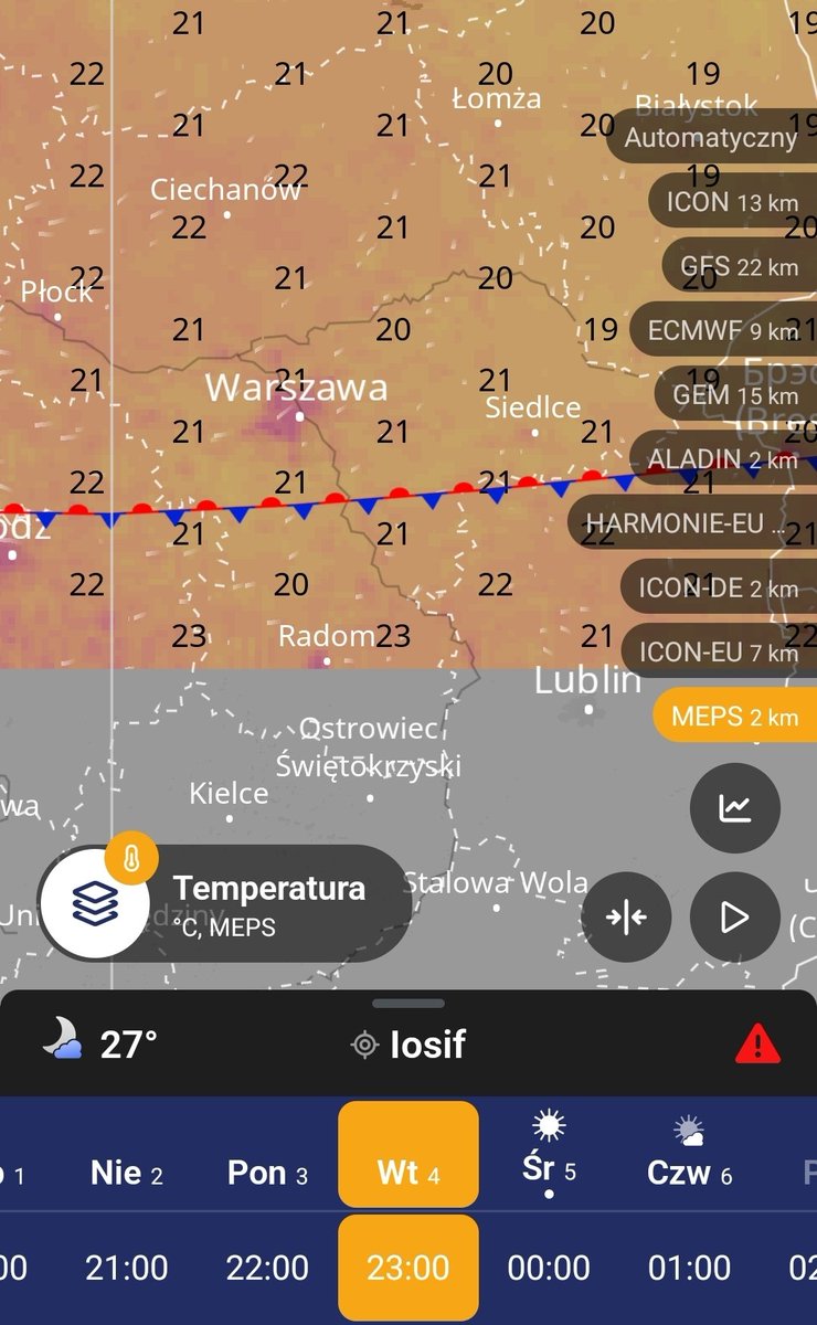 kojonkoski's tweet photo. @PolaMatysiak Wyspa ciepła. Nagrzany beton powoli oddaje ciepło. U mnie od domem było 26 a w mazowieckim średnia ok. 21-22. https://t.co/ztWBRG0gOW