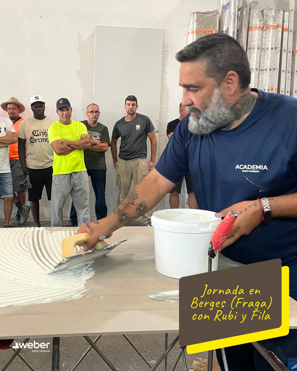 SGweberES's tweet photo. 🟡 La última cita de SUPERGEL erGO antes del verano nos llevó a BERGES

🤝 Desde Saint-Gobain Weber, RUBI Group y FILA Solutions reunimos a 48 clientes en dos convocatorias con demostraciones de webercol SUPERGEL erGO

Gracias a todos los participantes

#MakingTheWorldABetterHome https://t.co/L4hRLwER0R