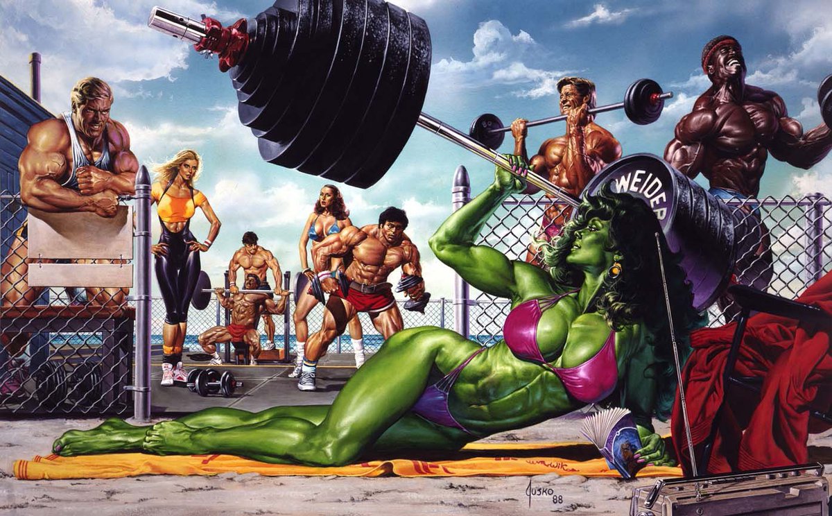 AnsiaVivaComics's tweet photo. #BuenosComicDia miércoles y entrenando,#monetes , nuestra musa veraniega siempre a tope
#Hulka #SheHulk art by Joe Jusko
#Swimsuit2026
@arte9_comics @SergioRocaRomer @rafahighlander @CarlosPlaybook @FrecuenciaGlob1 @AnsiaVivaComics @CantinaKaboom @Lord_Azoth https://t.co/CsRLJKoee3