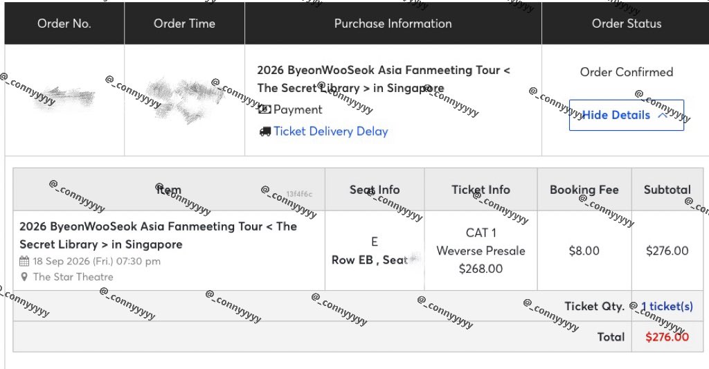 _connyyyyy's tweet photo. [WTS] 
2026 ByeonWooSeok  <The Library Secret> in Singapore

Cat 1 Zone E Row B 

DM if interested. 

#BYEONWOOSEOKinSG #BYEONWOOSEOK_TOUR_in_SINGAPORE #TheSecretLibrary_in_SINGAPORE https://t.co/HyNnm6bQUY
