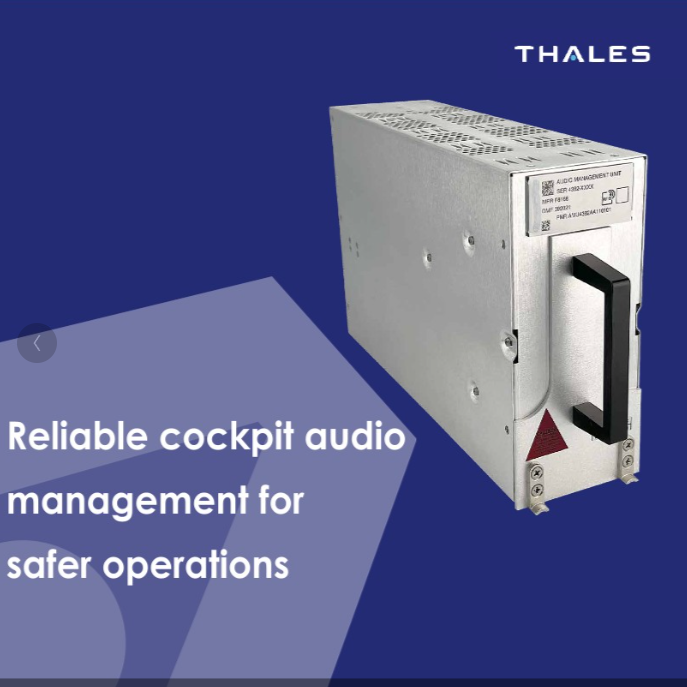 ThalesAerospace's tweet photo. 3,000 Audio Management Units delivered! 🎉 
Thanks to our dedicated teams across engineering, operations, supply chain, quality &amp; support. Designed for reliable cockpit comms, the AMU manages up to 10 audio channels, keeping crews connected &amp; focused. https://t.co/jtzhkwLBoM