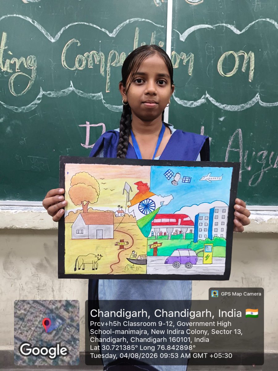 ghsicmm's tweet photo. A poster amking competition was organised in school. Many students participated enthusiastically to showcase their talents in Independence day 1947 Vs 2047 themed event. https://t.co/XpONsBX1Sl