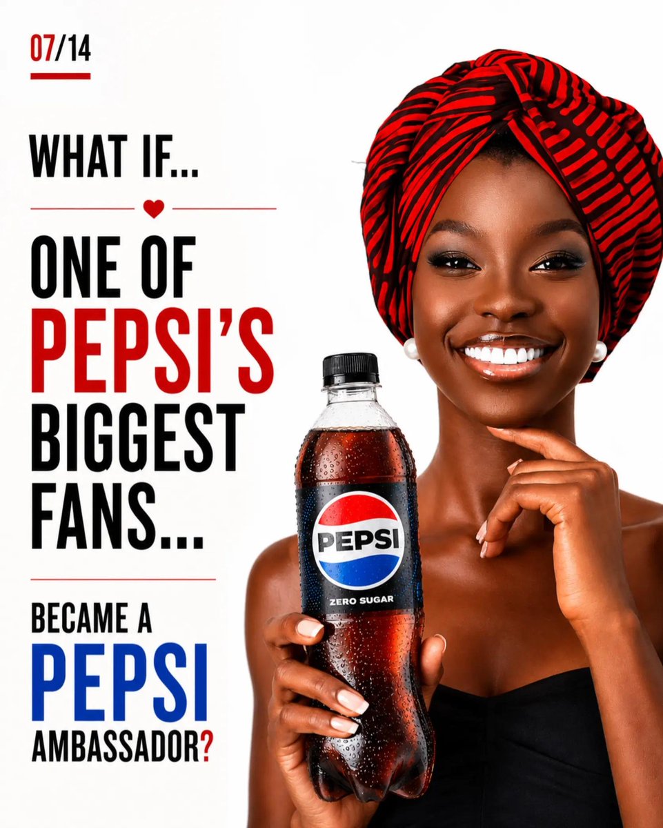 moseskomasantos's tweet photo. Dear @pepsi Uganda,
Sometimes, the best ambassadors are not discovered through auditions, they are discovered through authentic stories.

During her Miss Universe Uganda journey, @AremoKimberly openly shared something simple yet incredibly powerful: she's a Pepsi addict.

That single statement sparked conversations across social media. Thousands of people who admired her began talking about @pepsi again, with many saying they wanted to grab a bottle simply because @AremoKimberly loved it.

That is the power of authentic influence. You cannot manufacture it.

Uganda has already shown that @AremoKimberly is more than a beauty queen. She has become a youth icon with credibility, relatability and a loyal community that rallies behind her.

Brands spend years and millions trying to build this level of organic connection. Kimberly already has it.

The Miss Universe crown belonged to the judges. This opportunity belongs to @pepsi .

Imagine the impact of a campaign led by someone who genuinely loves the product and has already inspired conversations around it without being paid to do so.

@pepsi Uganda, don't let this moment pass. Let Kimberly's story become part of your story.
#KimberlyForPepsi 
@otolosedrick | @SamEngola3 | @Icy_sonie | @SarahBireete | @Chris8Komakech | @kirya_ug | @CarolineMutoko | @pepsi