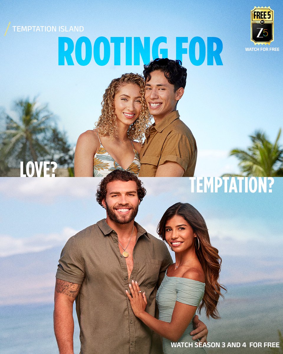 ZEE5Shows's tweet photo. Whatever you are rooting for, experience it now!

Watch Temptation Island for free on Free5OnZee5

#Free5OnZee5 #TemptationIsland #Free5Shows #EnjoyForFree https://t.co/qjoWJzuF3q
