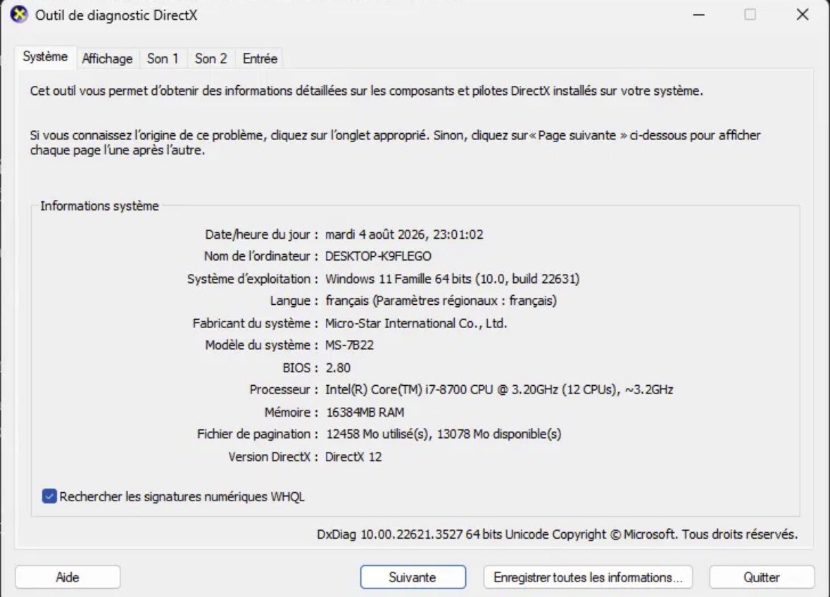 axl_n77's tweet photo. qui est plein (et donc LoL est sur mon HDD) car je pense que mon proco et ma CG font encore le taff. possible d’avoir votre avis ? est-ce que changer la ram peut déjà régler le problème (budget limité) ? merci ;) https://t.co/JfcEczruBD