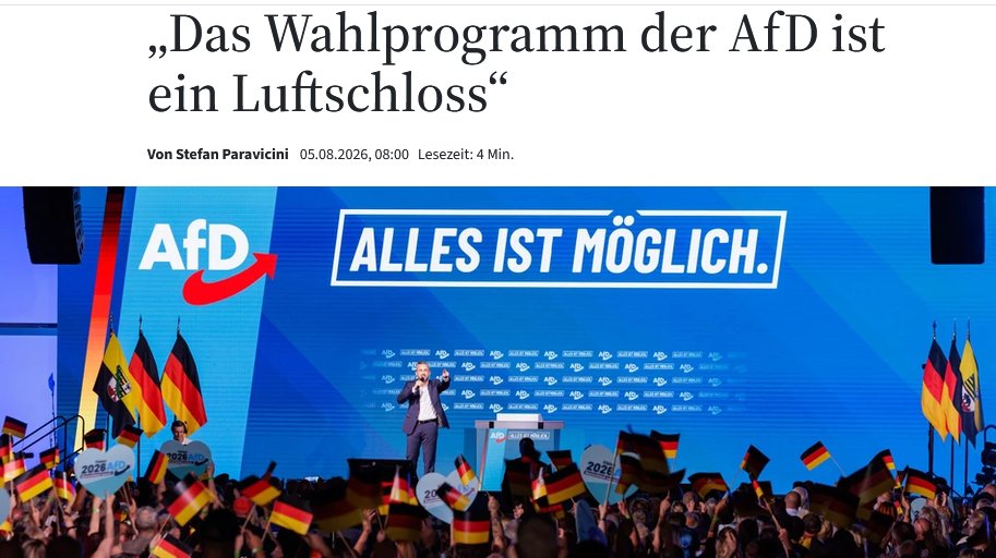 Titel der FAZ: "„Das Wahlprogramm der AfD ist ein Luftschloss“"