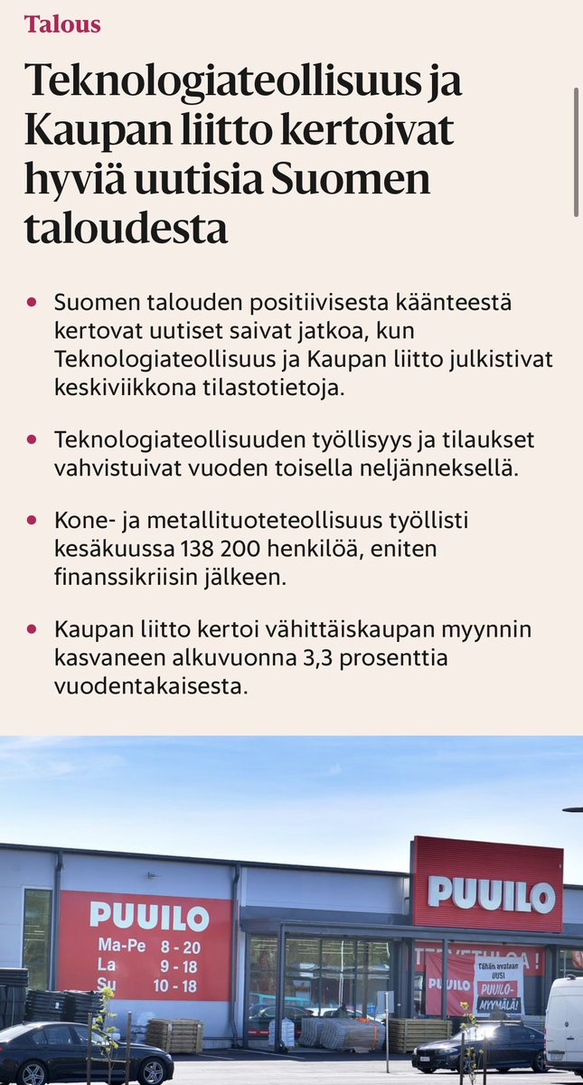 ville_valkonen's tweet photo. Nyt näitä hyviä talousuutisia tippuu 👍🏼🇫🇮🥳⚒️📈 https://t.co/1LZPHT2age