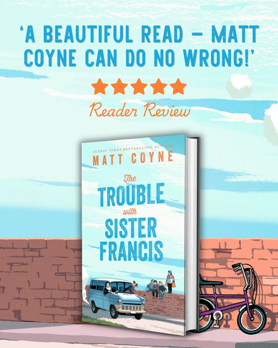 headlinepg's tweet photo. 'A beautiful read – Matt Coyne can do no wrong'⭐⭐⭐⭐⭐
'I gave Frank and Red 5 stars and this is even better!'⭐⭐⭐⭐⭐

Sister Francis is an unlikely nun. She's sixty, sweary and drives like a lunatic🚗

Pre-order @mattcoyney's new book now!
https://t.co/RKQpwODe3T https://t.co/iSoqNB0rOH