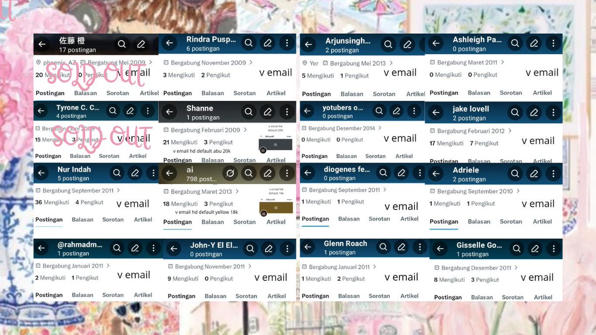 ericfritz31's tweet photo. @ombrievlle ridiii kosongannn amannn semua nieeee bisa sung pakai

‘⅋── harga kosongan &amp; inact :

𔘓 v-email tahun 26 : 10k
𔘓 v-email tahun 20an : 14k
𔘓 v-email tahun lama : 15k
𔘓 v-email tahun 09 : 18k
𔘓 verif all tahun 26 : 14k

𐙚 contact ke sini yaa : ☎️ https://t.co/4aCEHIM7aW https://t.co/X6IQUI6zc4
