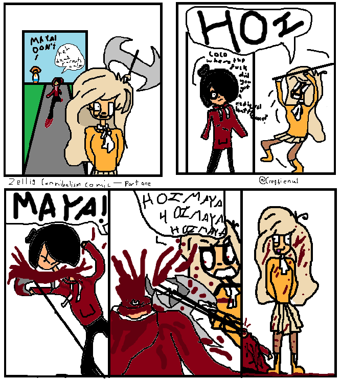 Cregsilenu1's tweet photo. Ongezellig cannibalism comic, part one https://t.co/sqi87b6uPY