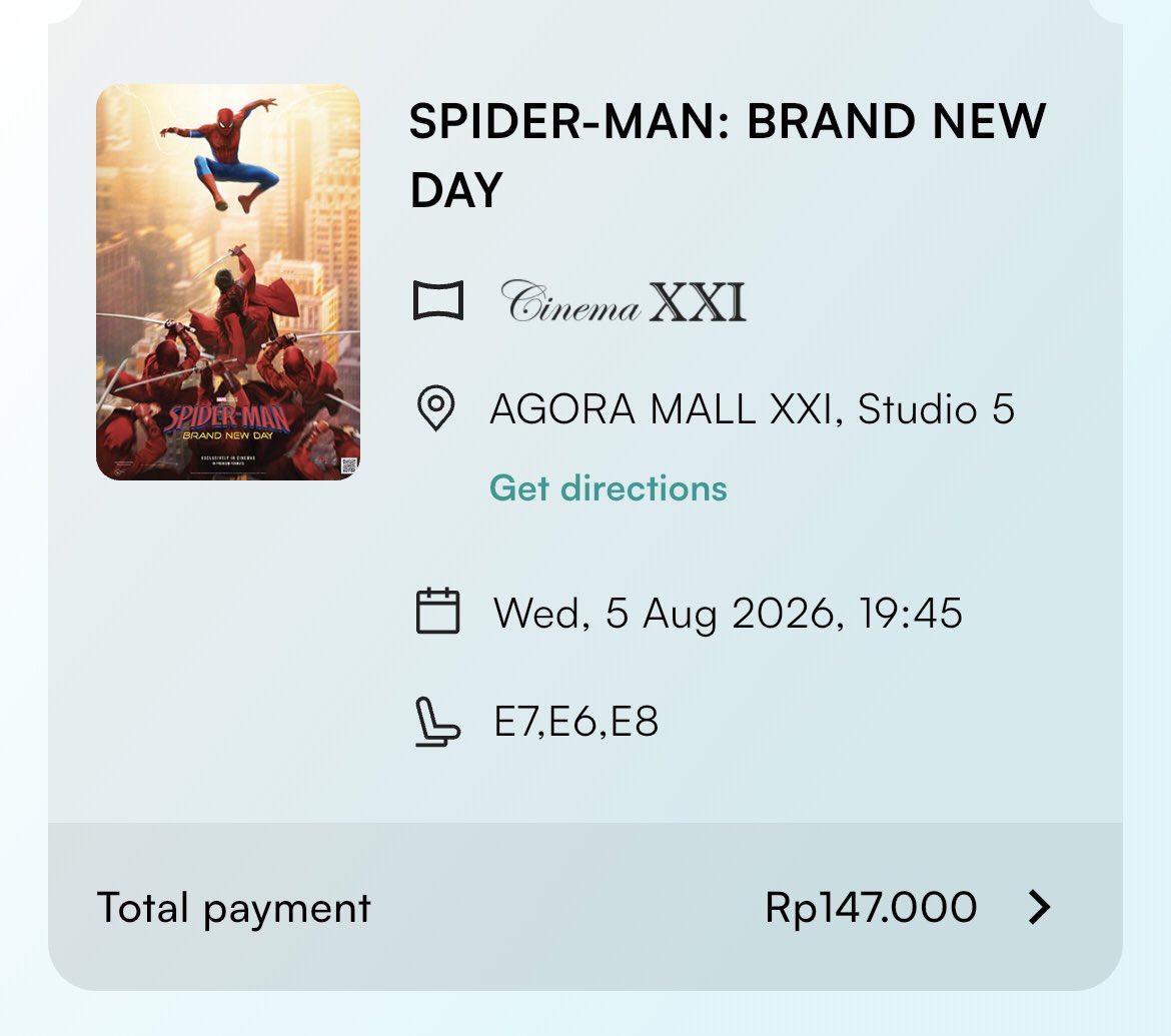 chat1me_'s tweet photo. wts tiket spiderman agora mall jam 19.45 tiga tiket, di jual karna salah hari #zonauang https://t.co/gUqwnuBRDZ