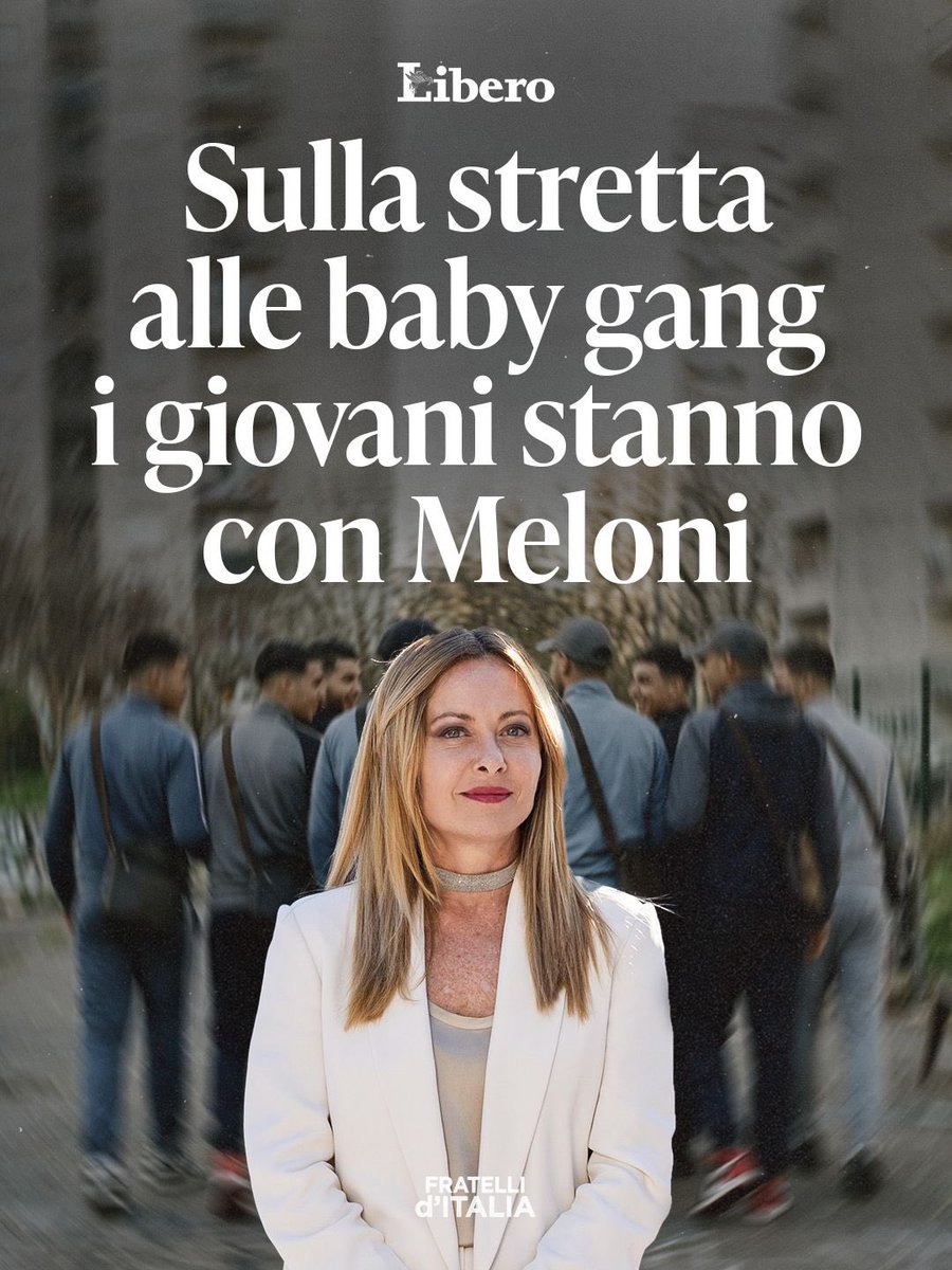 FratellidItalia's tweet photo. Per troppo tempo ci hanno raccontato che i giovani fossero contro ogni misura per la sicurezza e che chiedessero meno regole. La realtà è un’altra.

I ragazzi vogliono vivere in città sicure, andare a scuola senza paura e sapere che chi sbaglia risponde delle proprie azioni.

La sicurezza non è il contrario della libertà. È la condizione che rende la libertà possibile.

Il Governo Meloni continuerà a fare la sua parte: garantire sicurezza, e costruire un futuro in cui i giovani possano vivere senza paura.