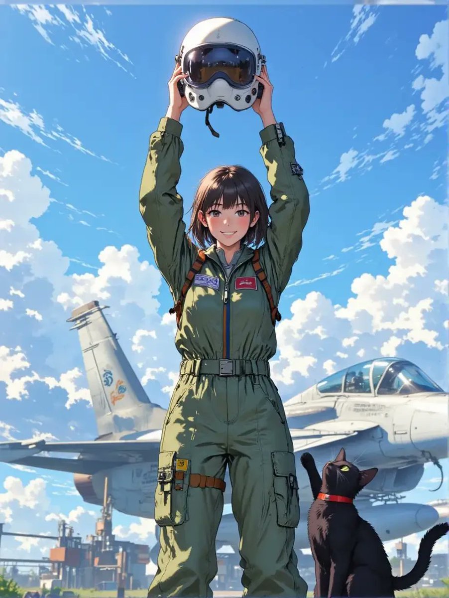 SUPPARTcom's tweet photo. 【クリエイター特集】✨

たくりん さんの作品より4点をご紹介🐈‍⬛

ネコミミパンク娘と、いつも一緒にいる黒ニャンコ。
ガンスリンガーから戦闘機パイロットまで、世界観がしっかり作り込まれています🔥

cr: たくりん（SUPPART）

#SUPPART #AIイラスト #AIart https://t.co/KaYls7lUZ6
