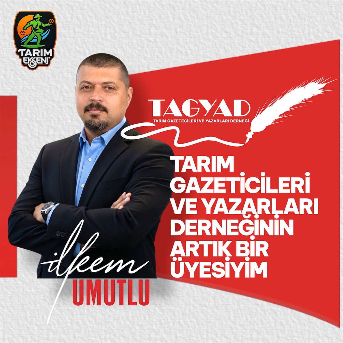 tarim_ekseni's tweet photo. Ülkemizin tarım basınındaki en saygın çatılarından biri olan Tarım Gazetecileri ve Yazarları Derneği (TAGYAD) ailesine katılmış bulunmaktayım.

#Tarım #TAGYAD #TarımGazeteciliği #TarımYazarları #TarımSektörü #TarımEkseni https://t.co/Fmw792mu8n