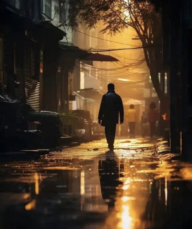 yaminohnmar3's tweet photo. Warm golden hour light painting the wet city streets—random urban magic hit different today https://t.co/VddcBn4GDB