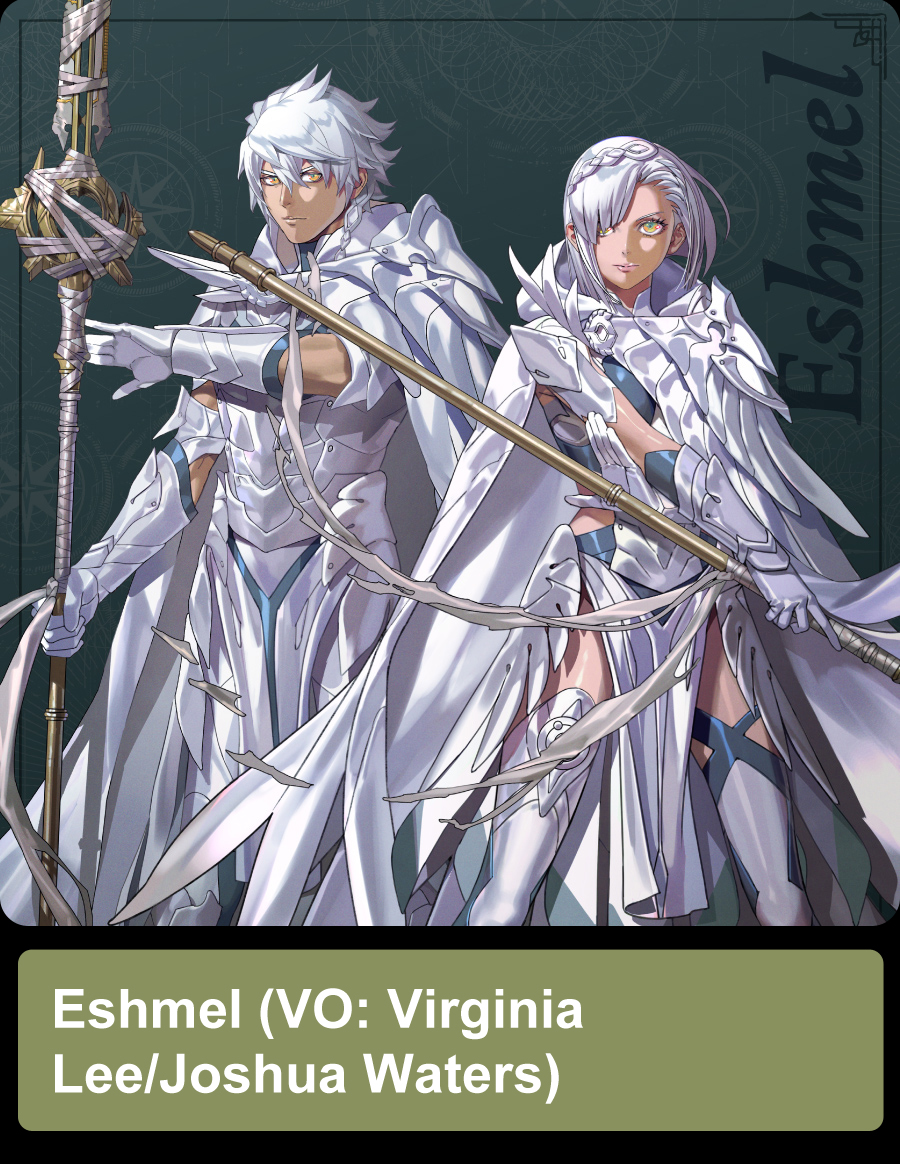 SerenesForest's tweet photo. Eshmel (VO: Virginia Lee/Joshua Waters)

A true hero born to shed light upon the world. Similar to the Herald of the Pale Raven mentioned in a poem long ago.

Travels to the past with Fortuna, Goddess of Fate, at the behest of the progenitor god Sothis to gather allies and (1/2) https://t.co/CKOHPmkchJ