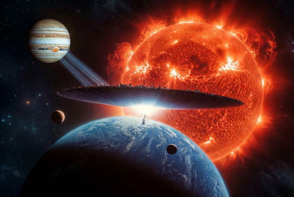 konstructivizm's tweet photo. How to Keep Earth Habitable Long After the Sun Dies

In about a billion years, our sun will begin to run out of hydrogen fuel. It will swell into a bloated red giant, roasting Earth’s oceans away, stripping the atmosphere, and very likely swallowing the planet whole. Later it will collapse into a faint white dwarf, leaving the solar system cold and dim. Hundreds of trillions of years after that, the entire galaxy will stop making new stars and fade into darkness.

Yet according to a bold new proposal, we don’t have to abandon Earth—or even leave the solar system. With a set of ambitious but carefully engineered safeguards, life could continue here comfortably for an astonishing 9.1 quadrillion years.

Solar System 2.0

Step 1: Eclipse the dying sun  
Place a gigantic sunshade at the Sun–Earth Lagrange point L1 (or closer, tethered by a long cable). Mining roughly 40 % of the dwarf planet Ceres would supply a carbon tether two million kilometers long; a mere 0.01 % of the Moon’s mass would yield an aluminum shade 350,000 km in radius—large enough to blot out the red giant’s glare.

Step 2: Make our own sunlight  
The gas giants contain enough hydrogen and helium for 9.1 quadrillion years of Earth-strength sunlight. Floating fusion reactors stationed deep in Jupiter’s atmosphere (about 6,500 km down) could harness the planet’s own crushing pressure to fuse fuel. The energy would be beamed via lasers to a relay and then shone onto Earth—artificial daylight that never fails.

Step 3: Move Earth out of harm’s way  
To keep the planet from being engulfed, continuously fire a particle beam of oxygen mined from Jupiter past Earth. The repeated gravitational slingshot effect would gently expand Earth’s orbit. Unlike risky asteroid flybys, an accidental hit from this oxygen beam would be no more energetic than a thunderstorm spread across the whole atmosphere.

Step 4: Keep the planet geologically alive  
Plate tectonics will eventually shut down. The fix: produce about two kilograms of antimatter per day, seal it in a container, and drop it with molten iron into a borehole. After two weeks the iron reaches the core; the container fails and the antimatter annihilates, delivering heat that keeps the interior churning. The energy needed is modest—roughly the equivalent of India’s current solar-panel output at 10 % efficiency.

Step 5: Dodge galactic traffic  
When the Milky Way and Andromeda collide in 4.5 billion years, or whenever a dangerous object approaches, fire hydrogen beams past the sun’s poles from Jupiter’s L1 point. The slingshot effect would nudge the entire solar system out of the danger zone.

Why stay home?

Interstellar migration is vastly harder and more energy-hungry. These safeguards reuse space-mining infrastructure that already produces economic returns. Keeping humanity in one well-defended system also avoids the long-term risk of distant colonies evolving into rival civilizations that still know where Earth is—and how valuable it remains.

With these systems in place, Earth would keep its seasons, its day–night cycle, its starry skies, and its living geology for longer than the current age of the universe by a factor of roughly 650,000. Even after the last natural star in the galaxy goes dark, artificial sunlight from Jupiter’s fusion plants would keep shining for another 9 quadrillion years.

In other words: the sun’s death need not be the end of the story. It could be the beginning of Earth’s longest and most secure chapter.