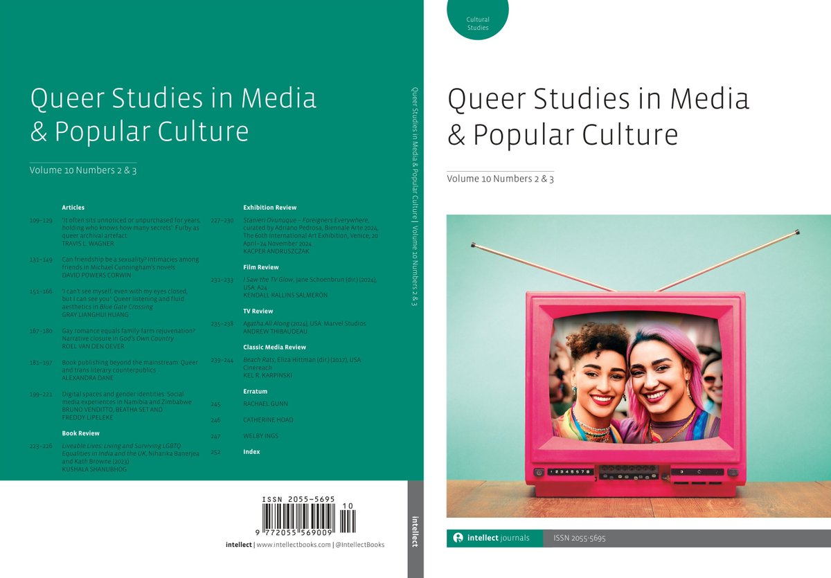 IntellectBooks's tweet photo. Intellect is pleased to present Queer Studies in Media &amp; Popular 10.2&amp;3!

This issue marks the journal’s 10th anniversary.

Including ‘Book publishing beyond the mainstream: Queer and trans literary counterpublics’ by Alexandra Dane.

Access via Discover 👉https://t.co/9lYgPqbQ6g https://t.co/91yUYVckol