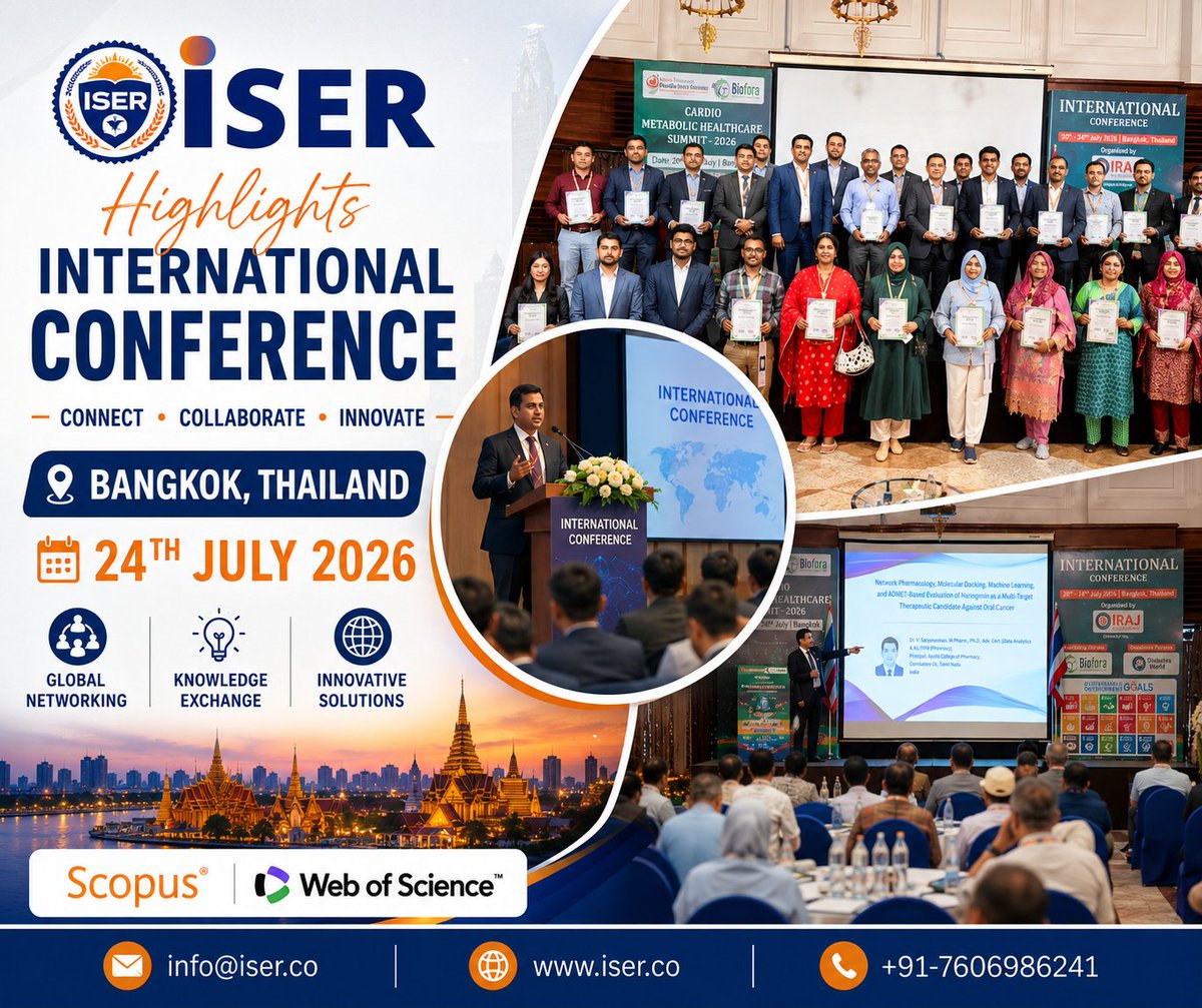 iser_conf's tweet photo. Highlights from the ISER International Conference 2026 | Bangkok, Thailand
An inspiring day of keynote sessions, research presentations,networking, and award recognitions at the ISER International Conference held in Bangkok on 24 July 2026
#ISER #InternationalConference #Bangkok https://t.co/yD1EpN82J3