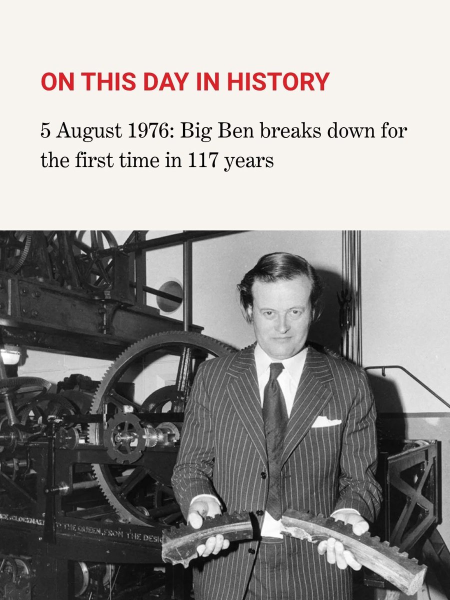 MoneyWeek's tweet photo. The Great Westminster Clock, aka the Big Ben, ran smoothly for over 100 years until, on this day in 1976, metal fatigue took its toll and the clock broke down.
Read more: https://t.co/YohKBfyhBO
#onthisday #ukhistory #westminster #london #bigben #elizabethtower https://t.co/fKrQwDiszJ