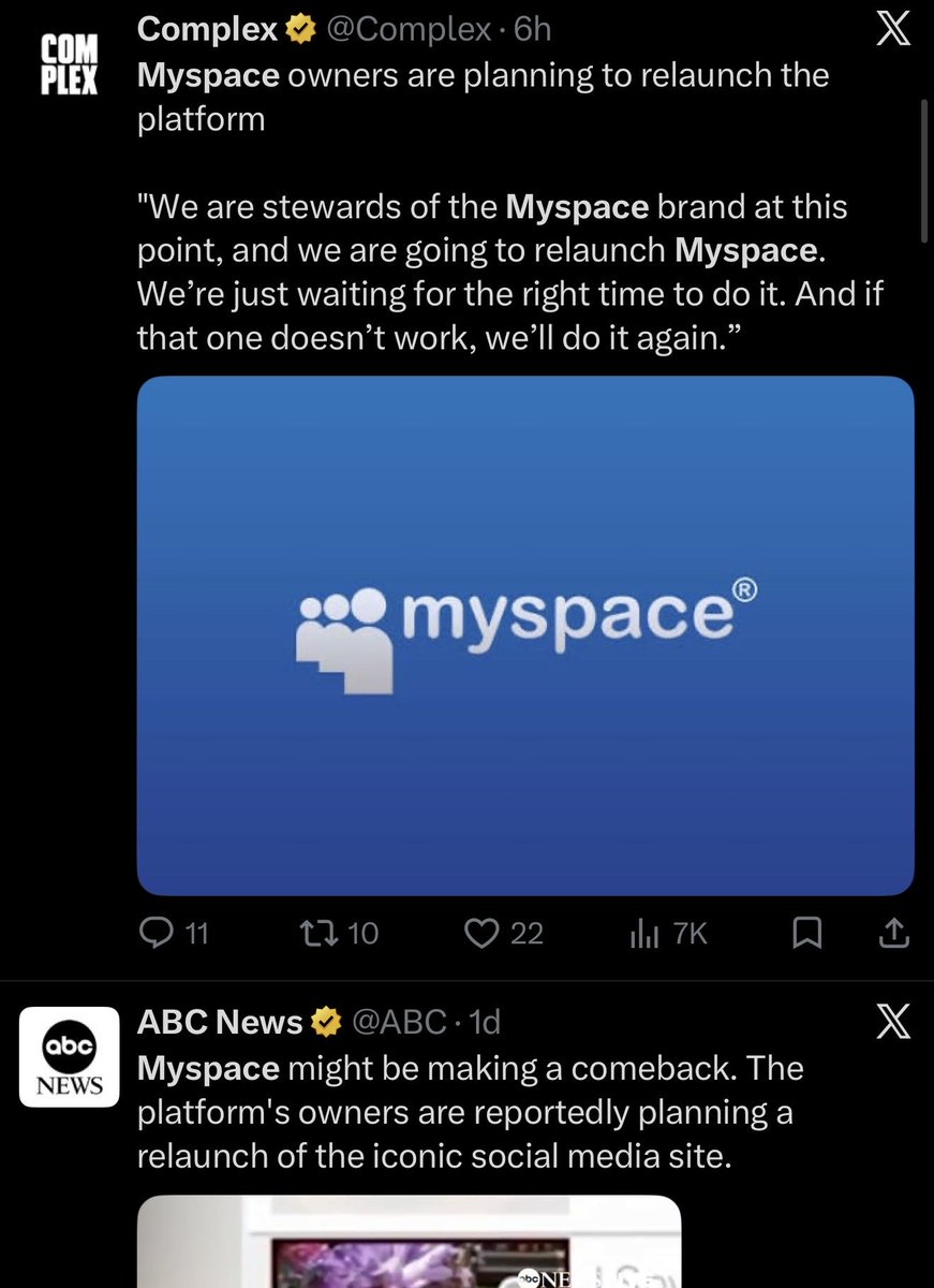 namikekETH's tweet photo. This news is literally everywhere.

Tom from MySpace is coming back?

The meme that continues to live on?

Betting on $TOM. If I’m wrong, then get out of the trenches and never come back.

GuyxLMxGjhAQf8wtNVPAMnFxDm7JnXiLQUTgojgPpump https://t.co/IYm9gTelVC