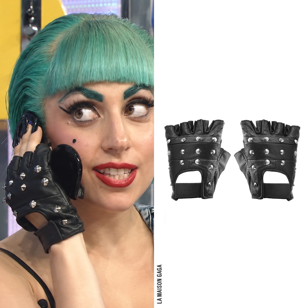 LaMaisonGaga_'s tweet photo. Lady Gaga was interviewed on Music Lovers, wearing a studded jacket her Japanese fans gifted her, #GeneralEyewear "Ostrander" shades, studded driving gloves and @PleaserShoes "Xtreme-1020" boots! https://t.co/DtqOLZ221r