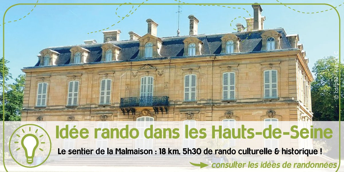 ffrandonnee92's tweet photo. 🚶‍♀️Idée Rando : Le sentier de Malmaison
🥾18 km  ⏱️5h30
🚩Départ &amp; 🏁Arrivée : Gare Suresnes Mont-Valérien, 🚉ligne L et U.
💡https://t.co/SOUpK5Hmac 
@hautsdeseinefr @DestinationHDS @ffrandonneeIDF
@ffrandonnee #histoire #rando https://t.co/VOvQrkemhk