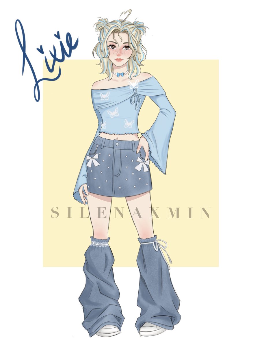 SilenaxMin's tweet photo. ୨ৎ Fem! SKZ series ✨

Lixie has Joined the clique! 🩵💛🦋
#Felix #Skz #Straykidsfanart https://t.co/qci8XYeK2B